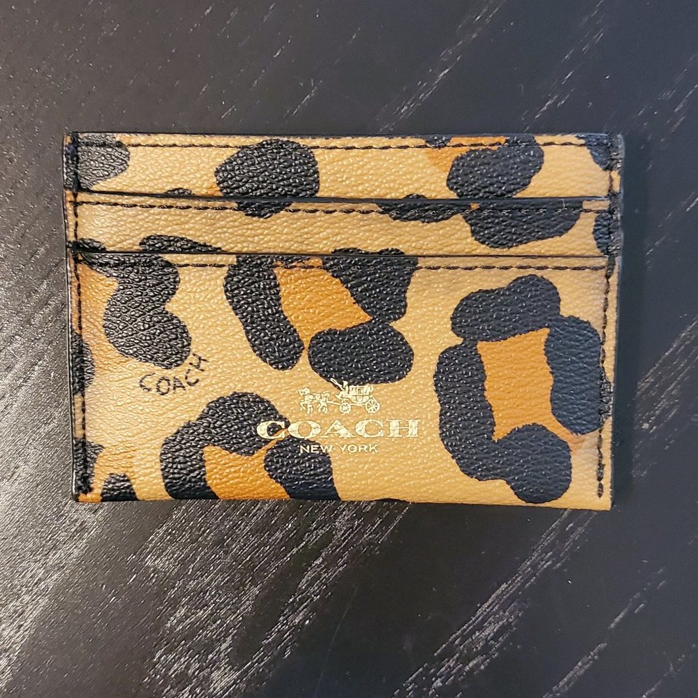 COACH Animal print credit card wallet in safiano.